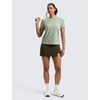 image:imageCRZ YOGA Quick Dry Workout Tops for Women Hip Length  Athletic Running Gym Yoga Short Sleeve Shirts Crewneck Basic TeesFog Green
