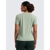 image:imageCRZ YOGA Quick Dry Workout Tops for Women Hip Length  Athletic Running Gym Yoga Short Sleeve Shirts Crewneck Basic TeesFog Green