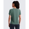 image:imageCRZ YOGA Quick Dry Workout Tops for Women Hip Length  Athletic Running Gym Yoga Short Sleeve Shirts Crewneck Basic TeesGraphite Green