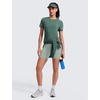 image:imageCRZ YOGA Quick Dry Workout Tops for Women Hip Length  Athletic Running Gym Yoga Short Sleeve Shirts Crewneck Basic TeesGraphite Green