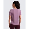 image:imageCRZ YOGA Quick Dry Workout Tops for Women Hip Length  Athletic Running Gym Yoga Short Sleeve Shirts Crewneck Basic TeesLight Lavender