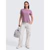 image:imageCRZ YOGA Quick Dry Workout Tops for Women Hip Length  Athletic Running Gym Yoga Short Sleeve Shirts Crewneck Basic TeesLight Lavender