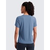image:imageCRZ YOGA Quick Dry Workout Tops for Women Hip Length  Athletic Running Gym Yoga Short Sleeve Shirts Crewneck Basic TeesWashed Denim