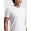 image:imageCRZ YOGA Quick Dry Workout Tops for Women Hip Length  Athletic Running Gym Yoga Short Sleeve Shirts Crewneck Basic TeesWhite