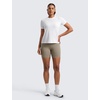 image:imageCRZ YOGA Quick Dry Workout Tops for Women Hip Length  Athletic Running Gym Yoga Short Sleeve Shirts Crewneck Basic TeesWhite