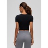 image:imageCRZ YOGA Softembrace Crewneck Crop Tops for Women  Casual Going Out Soft Short Sleeve Shirts Basic Fitted Baby TeesBlack