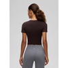 image:imageCRZ YOGA Softembrace Crewneck Crop Tops for Women  Casual Going Out Soft Short Sleeve Shirts Basic Fitted Baby TeesHot Fudge Brown