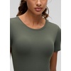 image:imageCRZ YOGA Softembrace Crewneck Crop Tops for Women  Casual Going Out Soft Short Sleeve Shirts Basic Fitted Baby TeesLight Army Green