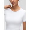 image:imageCRZ YOGA Softembrace Crewneck Crop Tops for Women  Casual Going Out Soft Short Sleeve Shirts Basic Fitted Baby TeesWhite