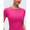 image:imageCRZ YOGA Softembrace High Neck Tops for Women  Soft Casual Going Out Shirts Crewneck Tight Basic Short Sleeve TShirtGranita Pink