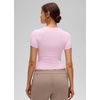 image:imageCRZ YOGA Softembrace High Neck Tops for Women  Soft Casual Going Out Shirts Crewneck Tight Basic Short Sleeve TShirtPink Peony