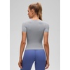 image:imageCRZ YOGA Softembrace High Neck Tops for Women  Soft Casual Going Out Shirts Crewneck Tight Basic Short Sleeve TShirtRhino Grey