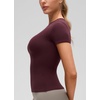 image:imageCRZ YOGA Softembrace High Neck Tops for Women  Soft Casual Going Out Shirts Crewneck Tight Basic Short Sleeve TShirtRipe Plum