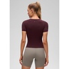 image:imageCRZ YOGA Softembrace High Neck Tops for Women  Soft Casual Going Out Shirts Crewneck Tight Basic Short Sleeve TShirtRipe Plum