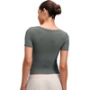 image:imageCRZ YOGA Softembrace Scoop Neck Tops for Women  Casual Soft Going Out Short Sleeve Shirts Sexy U Neck Tight Fitted TeesGrey Sage