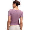 image:imageCRZ YOGA Softembrace Scoop Neck Tops for Women  Casual Soft Going Out Short Sleeve Shirts Sexy U Neck Tight Fitted TeesLight Lavender