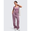 image:imageCRZ YOGA Softembrace Scoop Neck Tops for Women  Casual Soft Going Out Short Sleeve Shirts Sexy U Neck Tight Fitted TeesLight Lavender