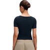 image:imageCRZ YOGA Softembrace Scoop Neck Tops for Women  Casual Soft Going Out Short Sleeve Shirts Sexy U Neck Tight Fitted TeesTrue Navy
