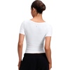 image:imageCRZ YOGA Softembrace Scoop Neck Tops for Women  Casual Soft Going Out Short Sleeve Shirts Sexy U Neck Tight Fitted TeesWhite