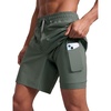 image:imageCRZ YOGA Mens 2 in 1 Running Shorts 7  Lined Workout Quick Dry Lightweight for Sports Athletic with PocketsGrey Sage