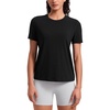 image:imageCRZ YOGA Quick Dry Workout Tops for Women Hip Length  Athletic Running Gym Yoga Short Sleeve Shirts Crewneck Basic TeesBlack