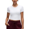 image:imageCRZ YOGA Softembrace Crewneck Crop Tops for Women  Casual Going Out Soft Short Sleeve Shirts Basic Fitted Baby TeesWhite