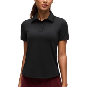 image:imageCRZ YOGA Golf Polo Shirts Short Sleeve for Women UPF 50  Sun Protection Tennis Athletic Collared Tops Lightweight Quick DryBlack