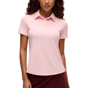 image:imageCRZ YOGA Golf Polo Shirts Short Sleeve for Women UPF 50  Sun Protection Tennis Athletic Collared Tops Lightweight Quick DryStrawberry Pink