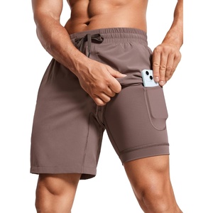 image:imageCRZ YOGA Mens 2 in 1 Running Shorts 7  Lined Workout Quick Dry Lightweight for Sports Athletic with PocketsBrown Rock