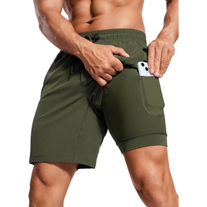image:imageCRZ YOGA Mens 2 in 1 Running Shorts 7  Lined Workout Quick Dry Lightweight for Sports Athletic with PocketsDark Olive
