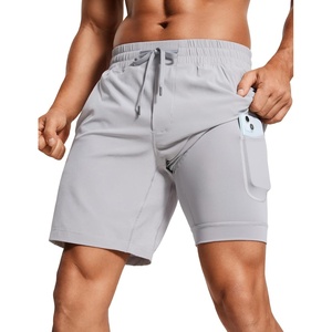 image:imageCRZ YOGA Mens 2 in 1 Running Shorts 7  Lined Workout Quick Dry Lightweight for Sports Athletic with PocketsGull Gray
