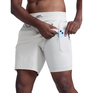image:imageCRZ YOGA Mens 2 in 1 Running Shorts 7  Lined Workout Quick Dry Lightweight for Sports Athletic with PocketsPlatinum Grey