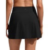 image:imageCRZ YOGA A Line Swim Skirt for Women  High Waisted Side Slit Bathing Suit Bikini BottomsBlack