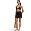 image:imageCRZ YOGA A Line Swim Skirt for Women  High Waisted Side Slit Bathing Suit Bikini BottomsBlack