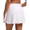 image:imageCRZ YOGA A Line Swim Skirt for Women  High Waisted Side Slit Bathing Suit Bikini BottomsWhite