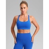 image:imageCRZ YOGA Butterbreeze Wide YStrap Back Sports Bras for Women  Training Gym Square Neck Adjustable Racerback Padded TopSparkle Blue