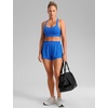 image:imageCRZ YOGA Butterbreeze Wide YStrap Back Sports Bras for Women  Training Gym Square Neck Adjustable Racerback Padded TopSparkle Blue