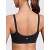 image:imageCRZ YOGA Butterlift Double Lined Scoop Neck Sports Bras for Women  Spaghetti Straps U Back Yoga Top Non PaddedBlack