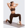 image:imageCRZ YOGA Butterlift Double Lined Scoop Neck Sports Bras for Women  Spaghetti Straps U Back Yoga Top Non PaddedLava Brown