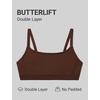 image:imageCRZ YOGA Butterlift Double Lined Scoop Neck Sports Bras for Women  Spaghetti Straps U Back Yoga Top Non PaddedLava Brown