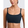 image:imageCRZ YOGA Butterlift Double Lined Scoop Neck Sports Bras for Women  Spaghetti Straps U Back Yoga Top Non PaddedTrue Navy