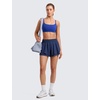 image:imageCRZ YOGA Butterlift Double Lined Scoop Neck Sports Bras for Women  Spaghetti Straps U Back Yoga Top Non PaddedWaves Blue