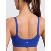 image:imageCRZ YOGA Butterlift Double Lined Scoop Neck Sports Bras for Women  Spaghetti Straps U Back Yoga Top Non PaddedWaves Blue
