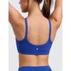 image:imageCRZ YOGA Butterlift Double Lined Scoop Neck Sports Bras for Women  Spaghetti Straps U Back Yoga Top Non PaddedWaves Blue