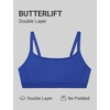 image:imageCRZ YOGA Butterlift Double Lined Scoop Neck Sports Bras for Women  Spaghetti Straps U Back Yoga Top Non PaddedWaves Blue