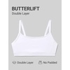 image:imageCRZ YOGA Butterlift Double Lined Scoop Neck Sports Bras for Women  Spaghetti Straps U Back Yoga Top Non PaddedWhite