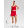 image:imageCRZ YOGA Butterlift High Side Slit Golf Skirts for Women  Aline Mini Tennis Casual Skort with Builtin Short LinerAurora Red