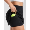 image:imageCRZ YOGA Butterlift High Side Slit Golf Skirts for Women  Aline Mini Tennis Casual Skort with Builtin Short LinerBlack