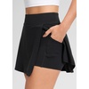 image:imageCRZ YOGA Butterlift High Side Slit Golf Skirts for Women  Aline Mini Tennis Casual Skort with Builtin Short LinerBlack