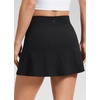 image:imageCRZ YOGA Butterlift High Side Slit Golf Skirts for Women  Aline Mini Tennis Casual Skort with Builtin Short LinerBlack